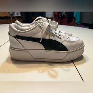 Puma Women's Karmen Rebelle Platform Sneakers size 8.5 white black chunky